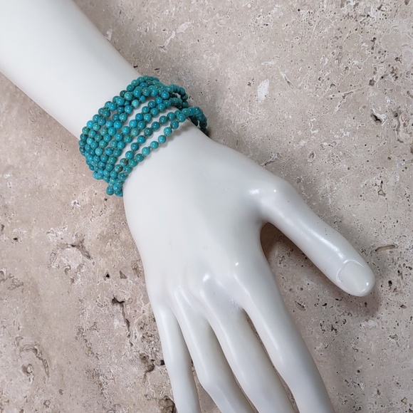 54" Turquoise Gemstone Necklace/Bracelet - Picture 6 of 7